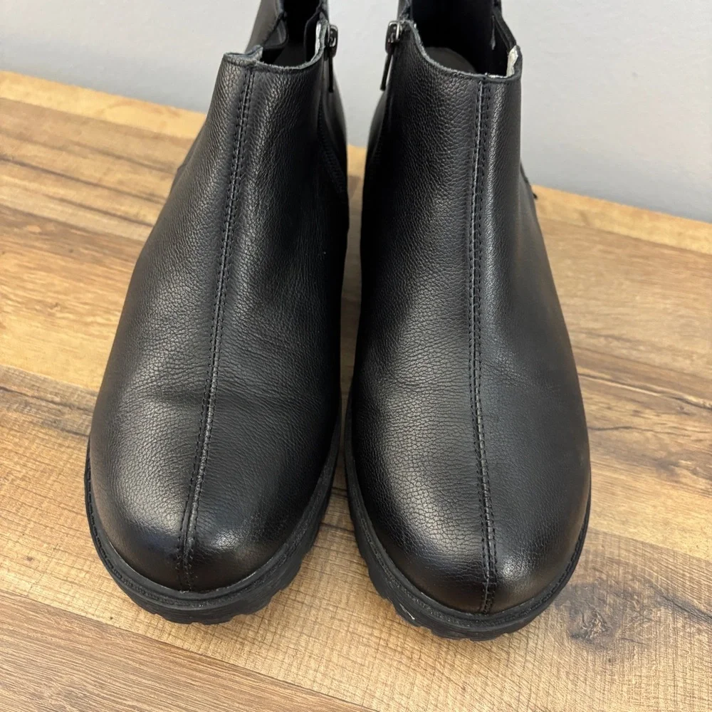 Alegria Shayne Leather Ankle Boots Lug Sole Black Women’s - Picture 4 of 9